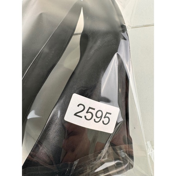 Stuart Weitzman Leather Black Wedges Heels Shoes Womens‎ Size 8Minimalist Work - Picture 11 of 11